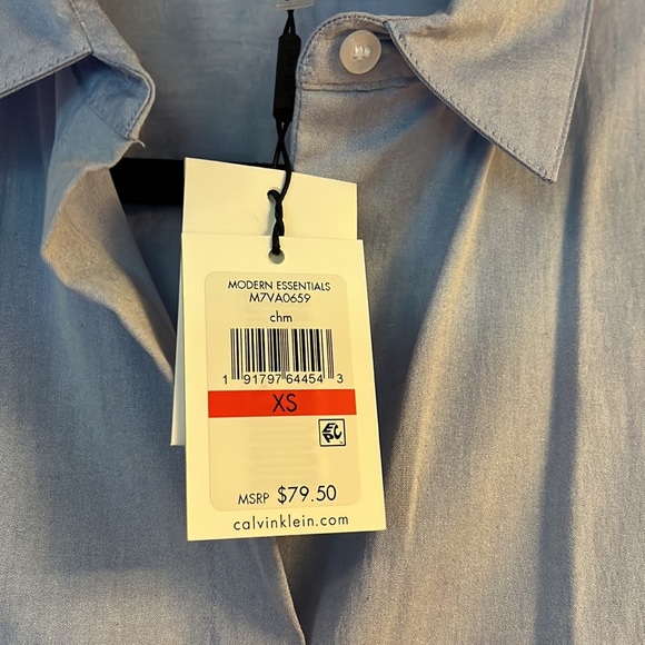 Womens CK long sleeve button down shirt-Size XSmall - Picture 3 of 5